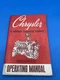 Chrysler 6 Cylinder Industrial Engine Models H-170 H-225 Operating Manual