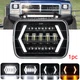 Fit Dodge Ram W250 D150 D250 Van Pickup 7x6" 5x7'' LED Headlight HI-LO Beam DRL