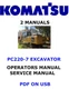 Komatsu PC220-7 Hydraulic Excavator Service Shop Operators Owner Manual PDF