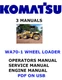 KOMATSU WA70-1 WHEEL LOADER ENGINE SERVICE REPAIR OWNERS' MANUALS PDFS ON USB