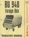 GEHL COMPANY BU 940 FORAGE BOX OPERATOR'S MANUAL FORM 902848 (122)