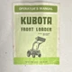 Kubota Front Loader Operator's Manual BF400G BF500 Model MPN BF400G BF500