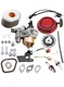 Adjustable Carburetor Recoil Starter Assembly Tune up kit for Honda GX120 GX1...