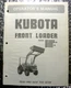 Original Kubota Operator's Manual Front Loader BF400G BF400G-C BF500 & C BF550