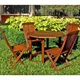 International Caravan Highland 5 Piece Wood Patio Dining Set