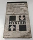 HTF Hyster Spacesaver  S70XL - S155XL Forklift Lift Truck Operator Manual