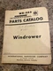 International Harvester McCormick WR-202 Parts Catalog Windrower