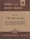 International Truck Model L-180 L-181 and L-182 Owner's and Drivers Manual 