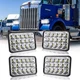 4pcs 4x6" LED Headlights For Kenworth T800 T400 T600A W900 Peterbilt 357 378 379