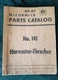 IH  HT-27 McCormick Parts Catalog No. 141 Harvester Thresher