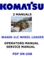 KOMATSU WA600-1LC WHEEL LOADER SERVICE REPAIR OWNERS MANUALS PDFS ON USB