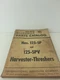 International Harvester HT-21A McCormick Parts Catalog 125-SP & 125-SPV