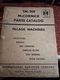 McCORMICK IH  TILLAGE MACHINES FACTORY PARTS CATALOG TM-201 Harvester