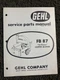 GEHL FB 87 HI-THROW FORAGE BLOWER SERVICE PARTS MANUAL