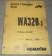 KOMATSU WA320-3 WHEEL LOADER OPERATION MAINTENANCE BOOK MANUAL S/N A30001-UP