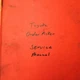 Toyota ORDERPICKER SERVICE SHOP REPAIR TROUBLESHOOTING MANUAL Fork Lift Truck