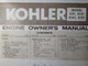 Kohler K91 K141 K161 K181 4 6 7 8 h.p. Gasoline Engine Owners Manual