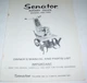 SENATOR ROTARY TILLER Model 481-1261 1975 OWNER'S MANUAL PARTS LIST #34711