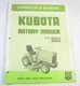 Kubota Rotary Mower RC40G RC44G RC48G Tractor Operator Maintenance Parts Manual