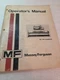 Massey Ferguson MF 300 Combine Operators Manual 1975