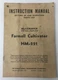 Instruction Manual McCormick Farmall Cultivator HM-221 International Harvester