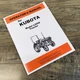 Kubota L2050 L2050F Tractor Operators Manual Owners Maintenance Instructions