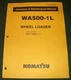 KOMATSU WA500-1L WHEEL LOADER OPERATION & MAINTENANCE MANUAL S/N A20854-UP
