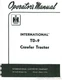 International Harvestor TD9 Operators Manual
