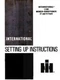 International 1190 Mower Conditioner Setting Up Instructions Operators Manual
