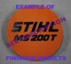 Vinyl Decal Lettering for Stihl Chainsaw MS 200T Recoil Badge  **DECAL ONLY**