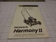 OEM Honda Owners Manual HRS216PDA HRS216SDA Harmony II Lawn Mower 00X31-VG3-6000