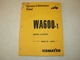 Komatsu WA600-1 Wheel Loader Operation Maintenance Manual , s/n A51001 - up 