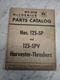 INTERNATIONAL MCCORMICK PARTS CATALOG MANUAL #125-SPV THRESHER HARVESTER HT-21A