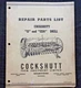 1952 COCKSHUTT 11 & 11SA DRILL REPAIR PARTS MANUAL VERY GOOD SHAPE