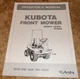 vintage kubota GF1800/GF1800E front mowers operators manual very good used