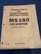 ORIGINAL MITSUBISHI MS380 HYDRAULIC EXCAVATOR OPERATORS MAINTENANCE MANUAL