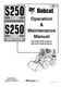 Bobcat S250 Skid Steer Operation & Maintenance Manual Owners Operators 6904178