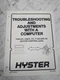 HYSTER TROUBLESHOOTING ADJUSTMENTS EV-100ZX EV-T100 SX MOTOR CONTROLLERS MANUAL