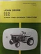 John Deere 112 Lawn Garden Tractor 1969 Owners Manual K241 Kohler 10hp Hydraulic