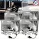 For Kenworth W900 T800 Peterbilt 357 379 378 4pcs 4x6"GLASS LED Headlights Hi/Lo