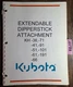 Kubota KH36 KH41 KH51 KH61 KH66 KH71 KH91 KH101 KH191 Dipperstick Parts Manual