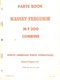 Massey-Ferguson MF 300 Combine Parts Book Manual North American Operations