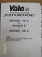 YALE MCW025-040-E MSW040-E MRW020-030-E MANUAL LITERATURE PACKET LIFT TRUCK