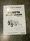 Kubota front loader model LA703 operator's manual part# 7J272-6911-3
