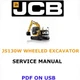 JCB JS130W WHEELED EXCAVATOR SERVICE REPAIR SHOP MANUAL PDF USB