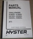 HYSTER H165XL H190XL H210XL H230XL H250XL H280XL FORKLIFT PARTS MANUAL BOOK E7