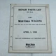 New Idea No. 530 628 628R 628RA 628B 625 626 Wagon Parts Manual