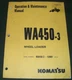 KOMATSU WA450-3 WHEEL LOADER OPERATION & MAINTENANCE MANUAL BOOK S/N 53001-UP