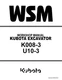 Kubota K008-03 U10-3 Excavator Workshop Manual Service Repair