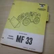 MASSEY FERGUSON MF 33 Front Wheel Loader Parts Manual book catalog spare list